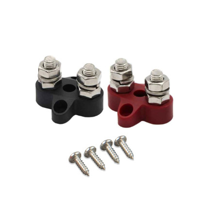 Dual Terminal Stud M8-linked set (1 red/1 black)